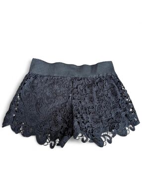 Copper Key Women's High Waist Lace Shorts in Black